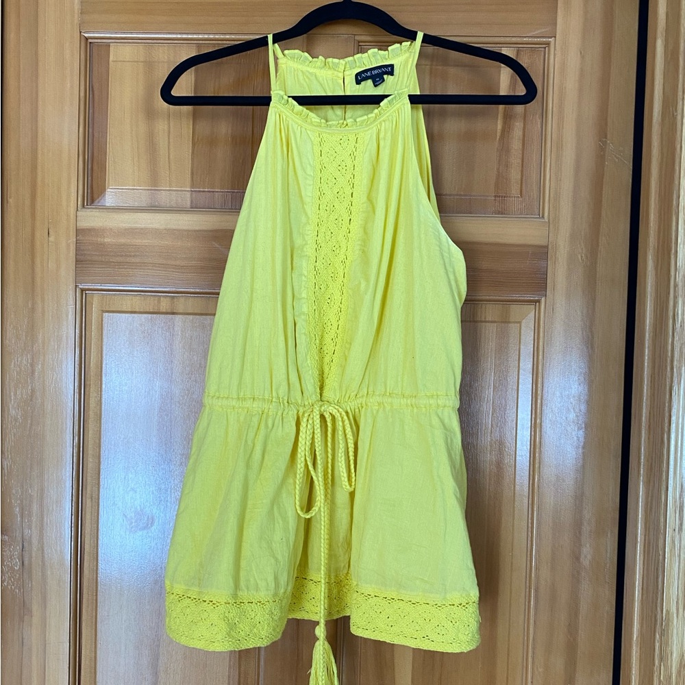 Yellow Tank with Crochet Details